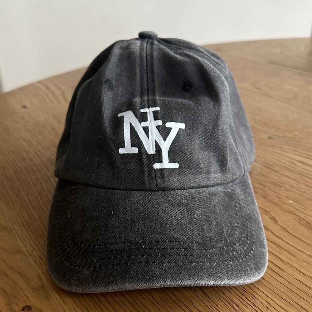 Charcoal Baseball Cap with White NY Logo
